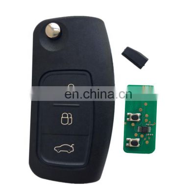 3 Buttons 433 Mhz With 4D60 Chip Car Key Cover Flip For Ford Focus Mondeo Fiesta 2013 With HU101 Blade