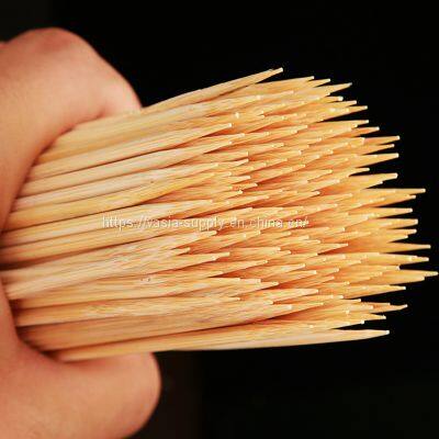 3.0mm*20cm Natural Bamboo Color Low Cost round bamboo skewers 20cm wholesale