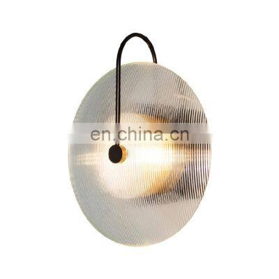 Modern LED Wall Light Round Glass LED Wall Lamp for Living Room Bedroom Indoor Decoration Sconce