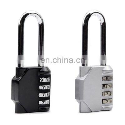 Amazon Hot Seller 4 Digit Zinc Alloy Long Shackle Password Combination Locks Luggages Door Safety Pad Lock photo-2