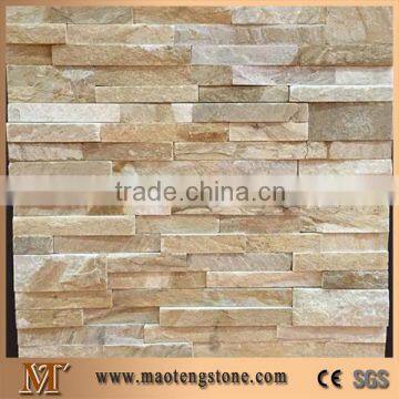 Yellow Beige Cultured Stone, Wall Cladding, Cheap Chinese Wall Stone Panel