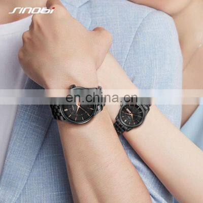 SINOBI Classic Black Vintage Watch Wrist S9832G Dula Calender Window Watch Sets Geneva Watch China