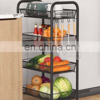 4 Tier Kitchen Trolley Kitchen Cart Kitchen Storage Organizer Living Room Toilet Bathroom Storage Organizer Floor Standing photo-3