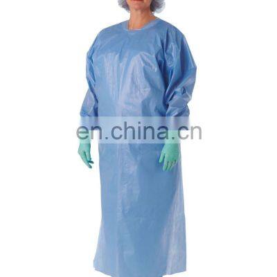 Blue Disposable Isolation Gown PP 25gsm Polypropylene Lab Gowns Knit Cuffs Long Sleeves Cpe Isolation Gown photo-2