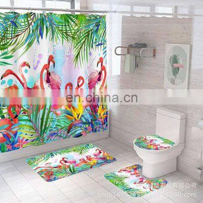 Luxury Famous Brand Latest Linen Custom Bathroom Shower Curtain and Rugs