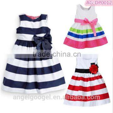 kids clothes wholesale one piece children clothes latest teenage stripe kids girl party dress AG-DP0012