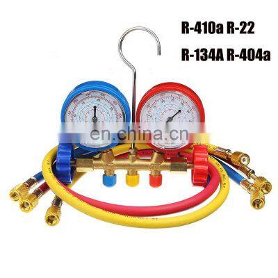 CT-536 D Brass Manifold Gauge Set HVAC Refrigeration System Auto Air Conditioner AC Charging R134A R22 R12 Gauge Manifold photo-3