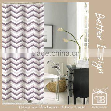 Wave Jacquard Printing Shower Curtain