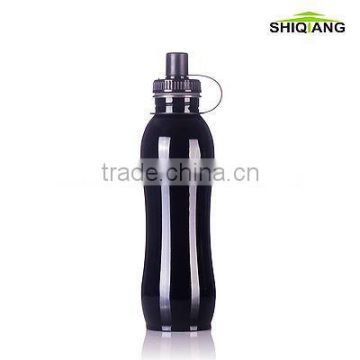 750ml wave shape stainless steel outdoor sport drink water bottle with lid