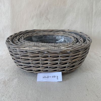 Hot Selling Wicker Storage Laundry Basket Willow Garden Flower Basket