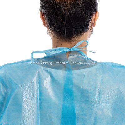 Disposable PP+PE Waterproof Non Woven Isolation Protective Visitor Gown photo-3