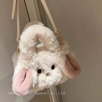 37Plush bag Cute cartoon bunny bag shoulder crossbody bag Fur bag Autumn bag