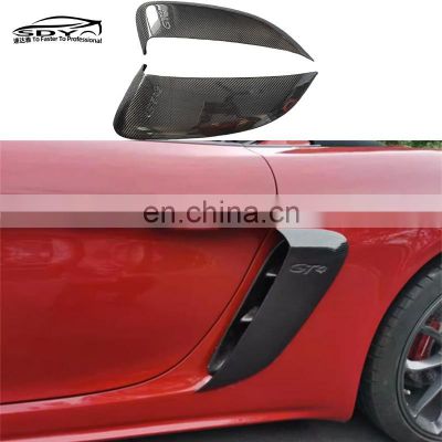 718 Cayman Boxster GT4 Style Carbon Fiber  Side Vent Side Air Scoop For Porsche 718 Cayman Boxster