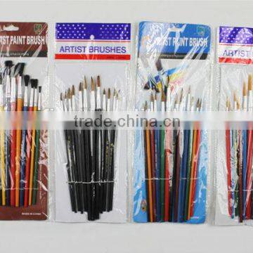 Hot sale paint brush set 6pcs per set colourful handle oil painting artist brush nylon hair paint