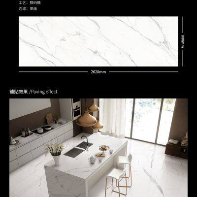 Popular Design Dining Room Decoration Foshan 800*2620*15mm Glossy Glazed Surface Sintered Stone photo-2