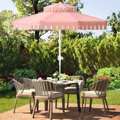 Double Top Lace Parasol Lace Irregular Custom Column Umbrella Courtyard Garden Villa Sun Umbrella photo-4