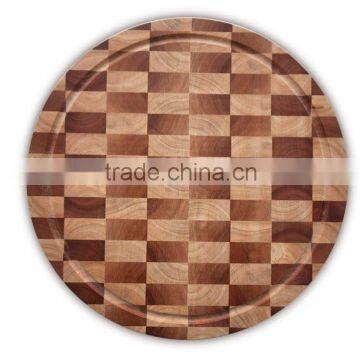 High quality best selling eco friendly Round Natural Rubberwood Cutting Board from Viet Nam