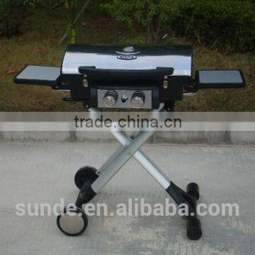 CE Approved Portable Gas BBQ Grill with 2 Stainless Steel Burners