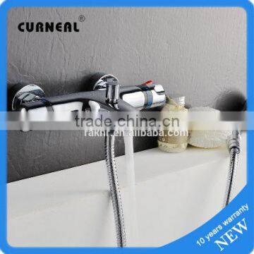 Brushed Chrome Thermostatic Wall Mounted Bath Mixer Taps,Without Shower