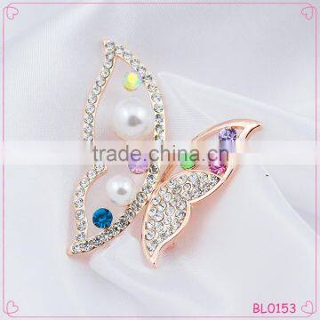 ladies luxurious goldplated full diamond colorful butterfly design brooches fashion women brooch