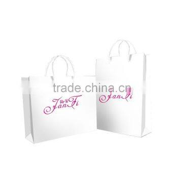 White Color Simple Logo Words Printing Paper Bag