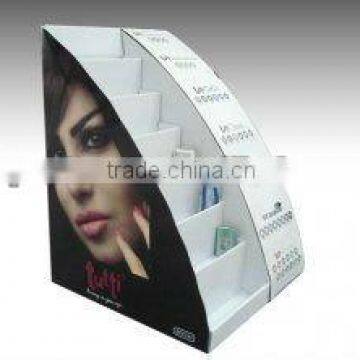 Good design cosmetics counter display/good sale stand reack