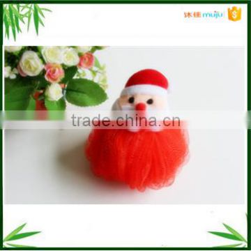 2015 hot selling colorful Cartoon shaped bath sponge for christmat promotion