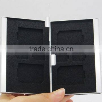 Leather Aluminum EVA Memory Card Carrying Case for 4x SD Card and 4x TF Card photo-5