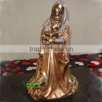 Bronze Virgin Mary and baby for gift