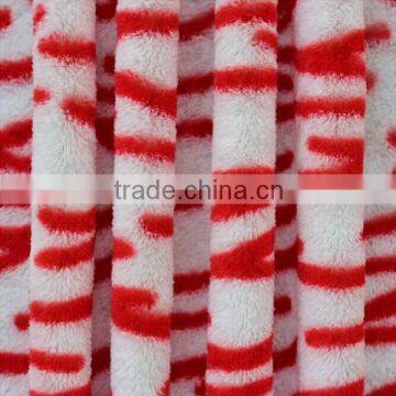 soft red stripe tiger print plush toy fabric