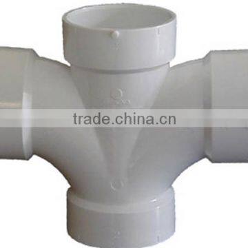 150mm plastic pvc pipe double tee,cross,elbow for drian , customized processing of plastic parts