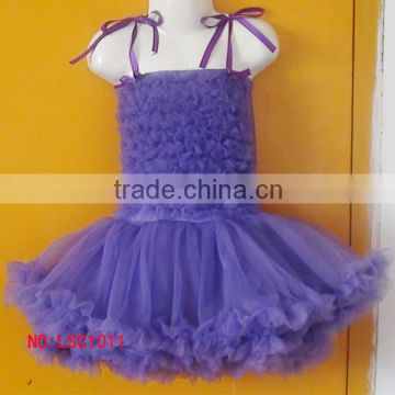 purple sleeveless halloween girl long pettiskirt fluffy ruffle party girls long skirts flower kids wholesale maxiskit