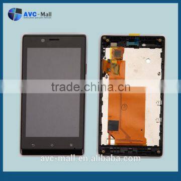 LCD & digitizer assembly w/frame for Sony Xperia J ST26i black