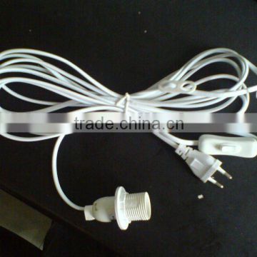 European power cord with lamp socket E14