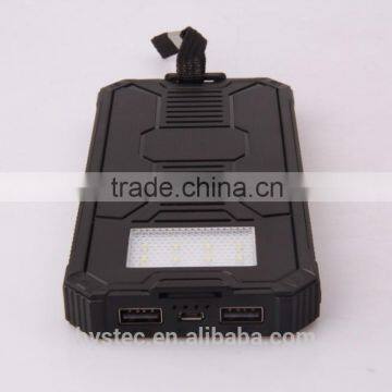 Free Sample Wholesale 20000mAh Outdoor Waterproof Solar Charger Solar Power Bank With Camping LED Light Mobile Solar Charger photo-4