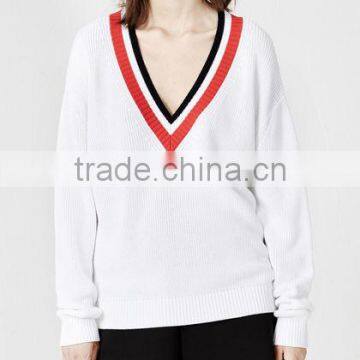 V-neck fashion women custom long sleeve shirt