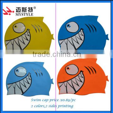 2015 new fashion shark swimming cap