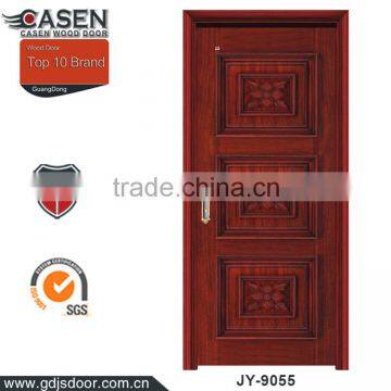 New modern 3 raised panels carving wood door exterior door only door design for new house