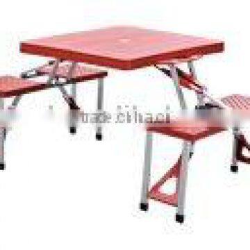 Outdoor Folding ABS Plastic Picnic Table--red photo-5