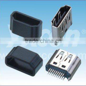 Made in China Dongguan supplier 19F staddle with protective jacket HDMI connector