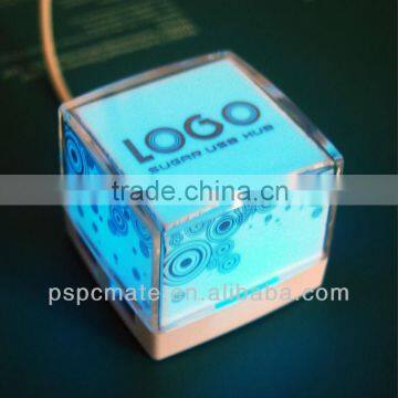 sugar usb hub coloful cube usb hub with led lighting up