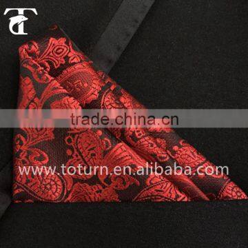 2017 Unique Design Red Polyester Silk Pocket Square Free Sample