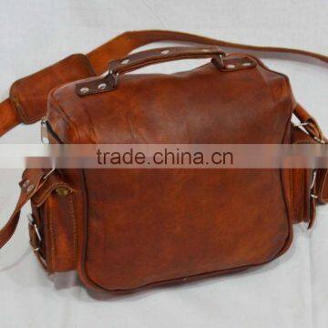 Indian Real Leather Vintage Messenger Handmade Shoulder Cross Body Bag Briefcase Laptop Satchel Camera Bag photo-3