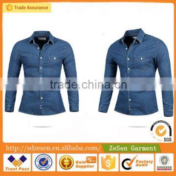 New Designer OEM Service Mens Shirts Wholesale Denim Shirts Men