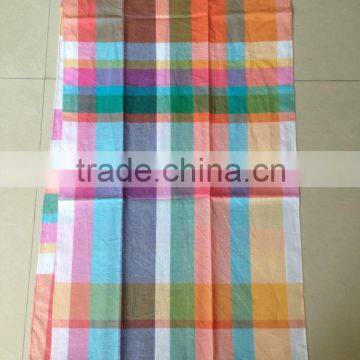 cotton check scarf with fringe