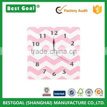 Wall clocks wholesale Pink Sky Chevron wooden clock