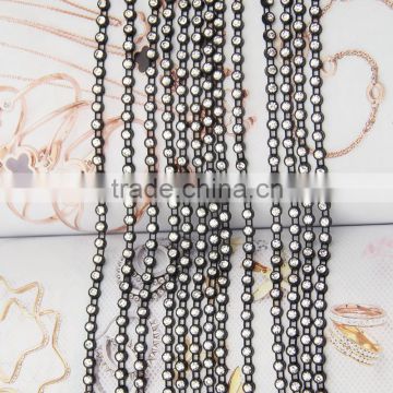 A single row of black plastic line diamond chain for dress shoes trim cap decoration accessories