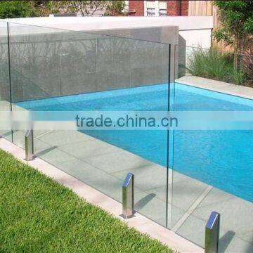 tempered swimming pool glass railing panels with EN12150, AS/NZS2208:1996, BS62061981