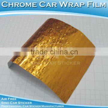 Gold Chrome Square Car Wrapping Vinyl Foil Roll 1.52x30m