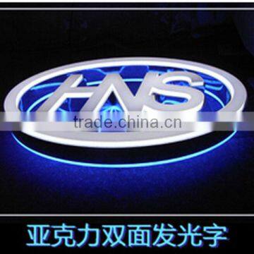 acrylic double side light letter side edge surrounded by stainless steel